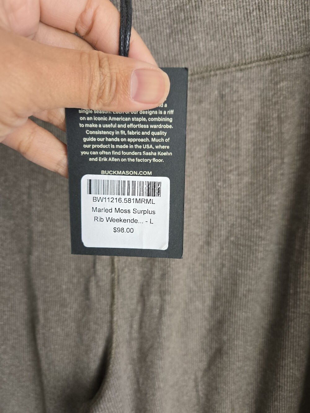 Buck Mason Surplus Rib Weekender Pants - Picture 6 of 7